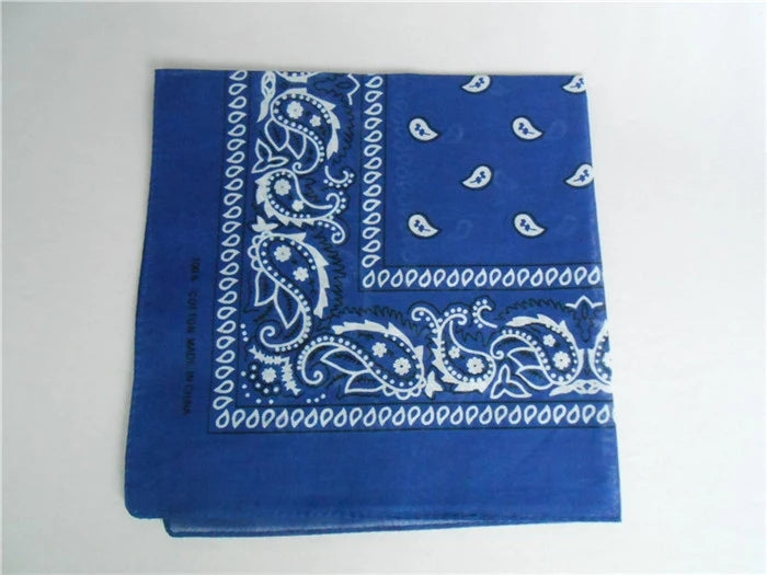  100% Cotton Paisley Bandanas Sky Blue Double Sided Head Wrap  Headscarf 10pcs : Clothing, Shoes & Jewelry