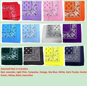 100% Cotton Paisley Bandanas Double Sided