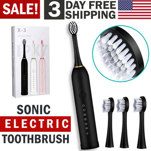 Rechargeable Sonic Electric Toothbrush for Adults and Kids