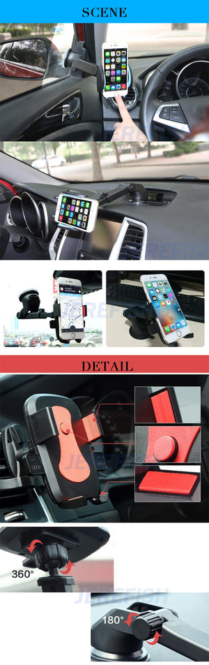 Phone Holder for Car Dashboard Windshield Adjustable Long Arm - E-Suke