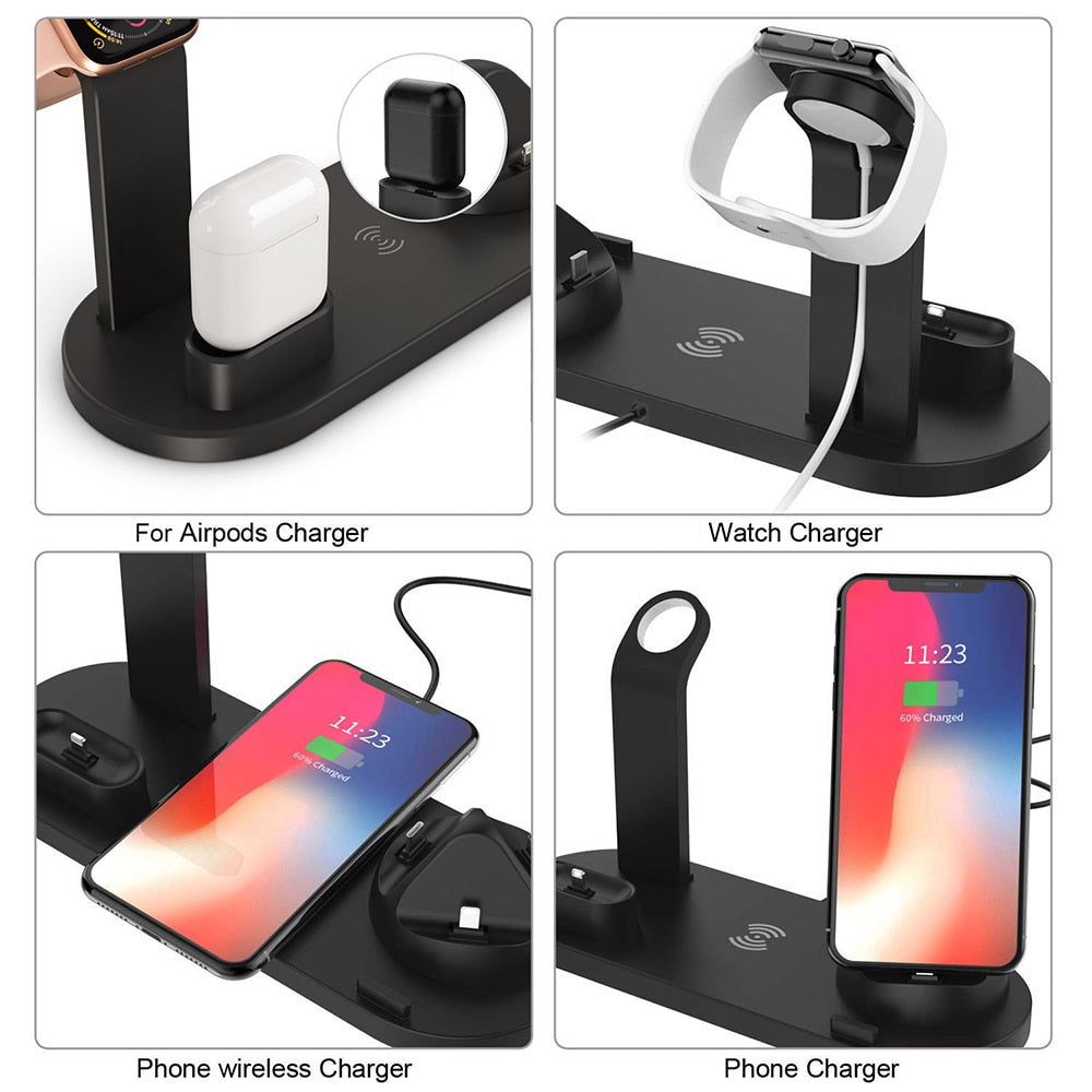 4 in 1 Wireless Charging Stand Holder For Apple Watch iPhone and Airpods  - E-Suke