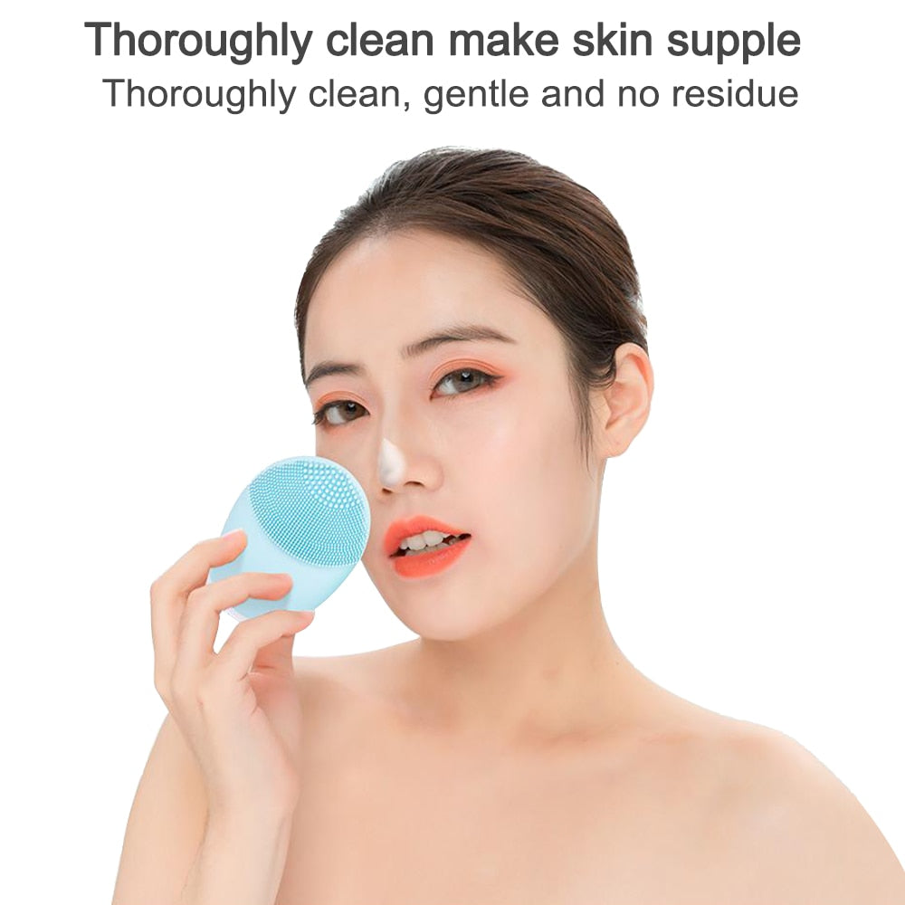 Electric Silicone Facial Brush Cleansing Skin Massager