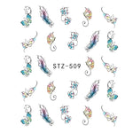 Butterfly Flower Water Transfer Nail Sticker - E-Suke