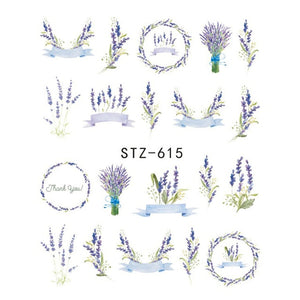 Butterfly Flower Water Transfer Nail Sticker - E-Suke