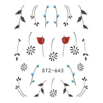 Butterfly Flower Water Transfer Nail Sticker - E-Suke