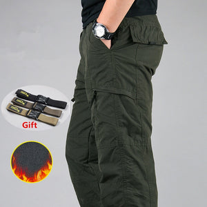 Thicken Fleece Cargo Pants - E-Suke