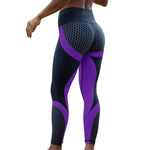 Mesh Pattern Print Fitness Leggings - E-Suke