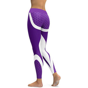 Mesh Pattern Print Fitness Leggings - E-Suke