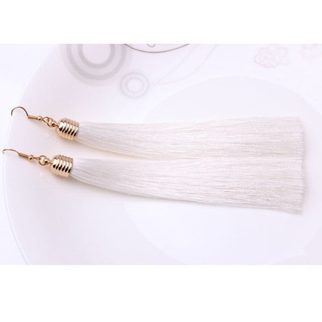 Ethnic Long Tassel Earrings - E-Suke