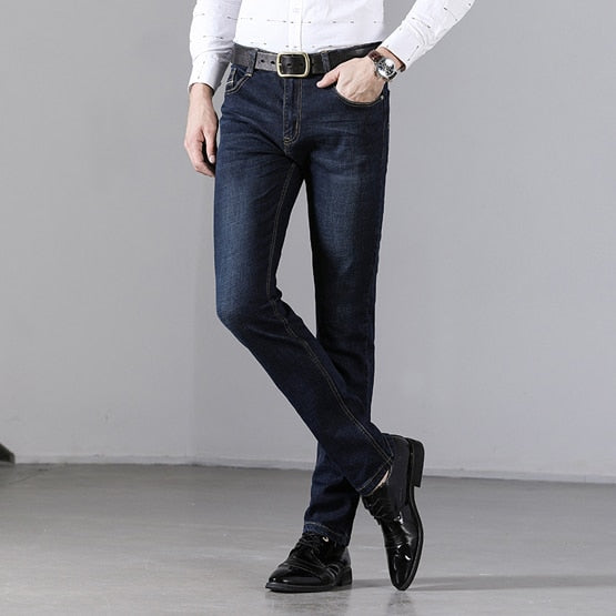 Flocking warm soft men jeans - E-Suke