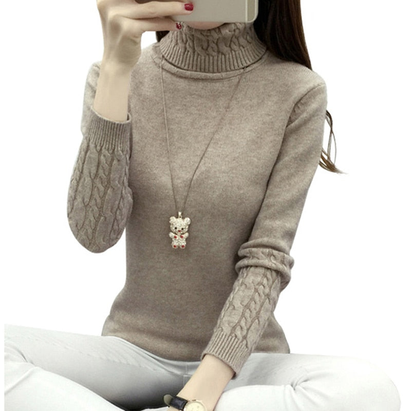 Knit Long Sleeve Cashmere Sweater - E-Suke