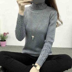 Knit Long Sleeve Cashmere Sweater - E-Suke