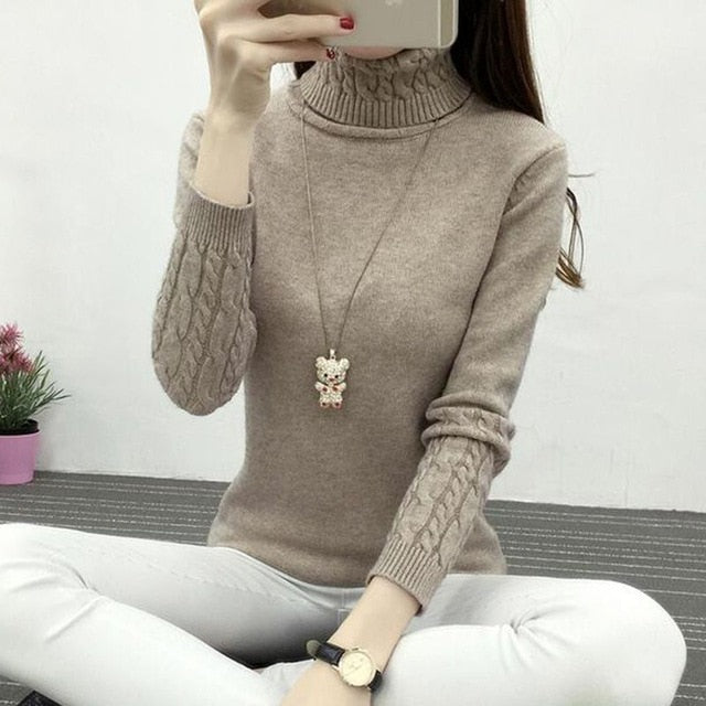 Knit Long Sleeve Cashmere Sweater - E-Suke