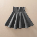 Woolen Pleated Elastic Flared Skirts - E-Suke