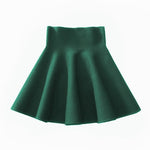 Woolen Pleated Elastic Flared Skirts - E-Suke