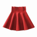 Woolen Pleated Elastic Flared Skirts - E-Suke