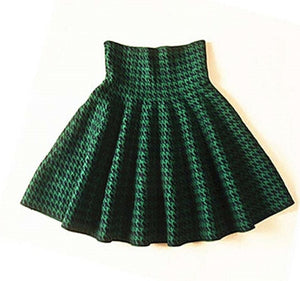 Woolen Pleated Elastic Flared Skirts - E-Suke