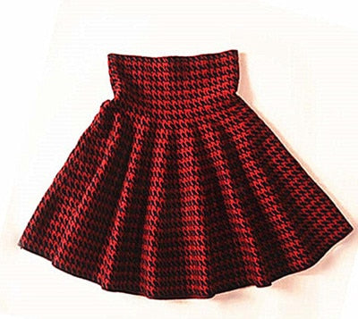 Woolen Pleated Elastic Flared Skirts - E-Suke