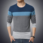 O-Neck Striped Slim Fit Knit Sweaters - E-Suke