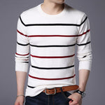 Woolen Slim Fit Striped Sweater - E-Suke